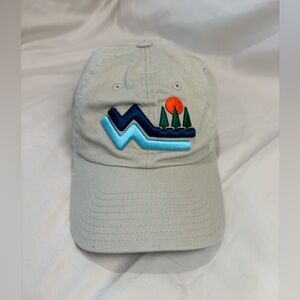 American Needle Beige Cap with Embroidered Mountain Design